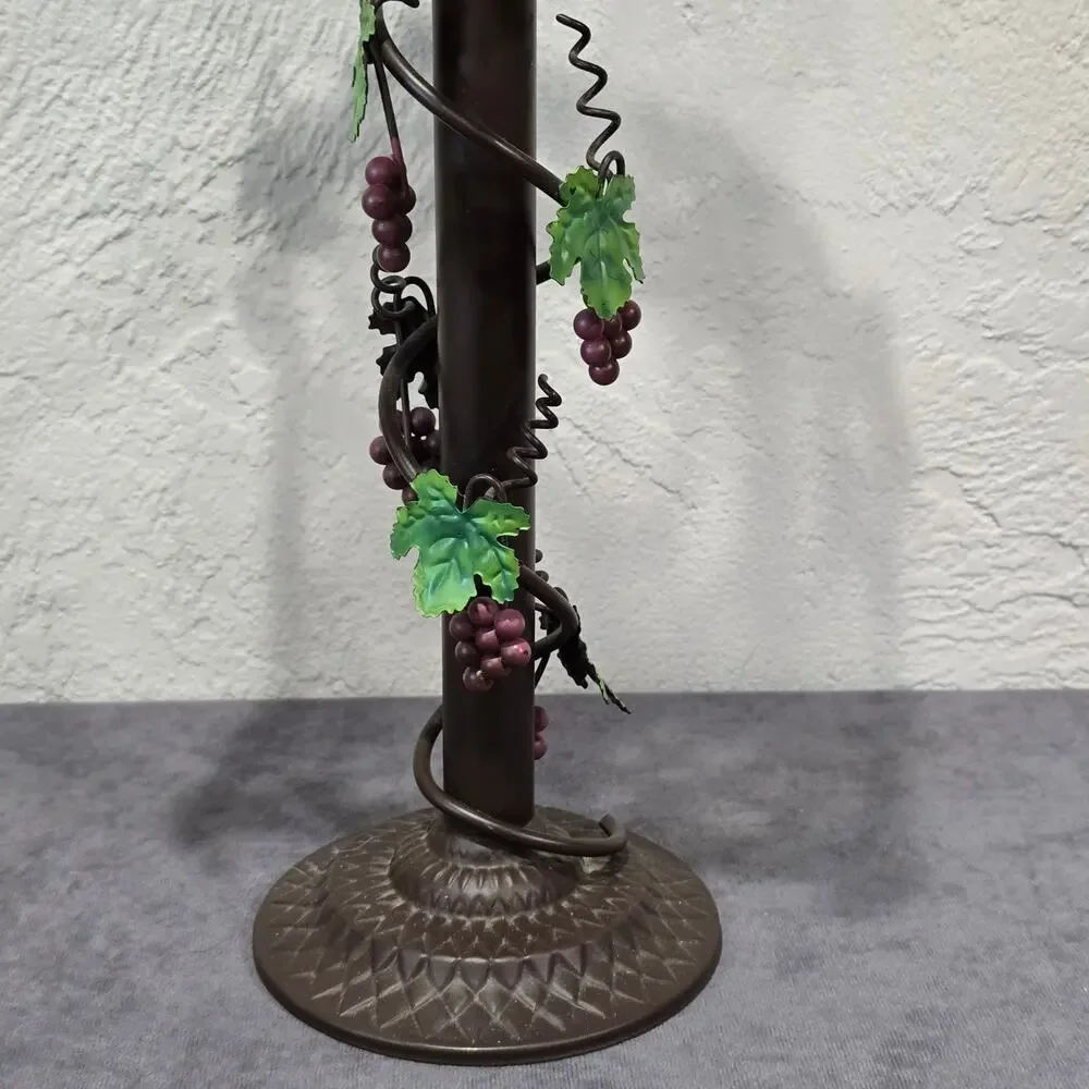 Vintage Bronze Grape Vine Wine Woven Wicker Rustic Style Tealight Candle Holder